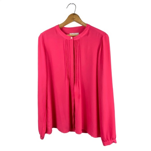 Banana Republic Pleated Front Oversized Button Down Dressy Blouse Dress Shirt S - Picture 12 of 15